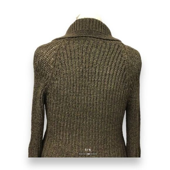 Solola Vintage Women’s Oversize Button Snap Front Cardigan, Olive, size 40EU - Picture 4 of 7